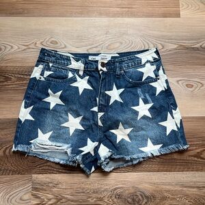 YMI blue and white star Jean shorts